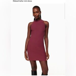 Aritzia Babaton ribbed sculpt knit mini dress